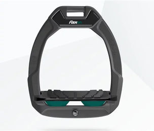 Flex-On Safe-On Sicherheitsreitsteigbügel mit Grip in Anthrazit Schwarz Grün – Bild 1 von 1