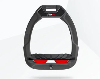 Flex-On Safe-On Sicherheitsreitsteigbügel mit Grip in Anthrazit Schwarz Rot – Bild 1 von 1