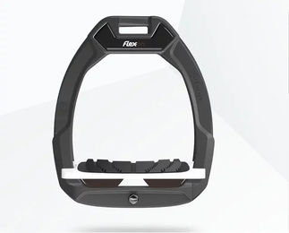 Flex-On Safe-On Sicherheitsreitsteigbügel mit Grip in Anthrazit Weiß Braun – Bild 1 von 1