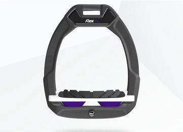 Flex-On Safe-On Sicherheitsreitsteigbügel mit Grip in Anthrazit Weiß Lila – Bild 1 von 1
