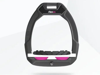 Flex-On Safe-On Sicherheitsreitsteigbügel mit Grip in Anthrazit Weiß Rosa – Bild 1 von 1