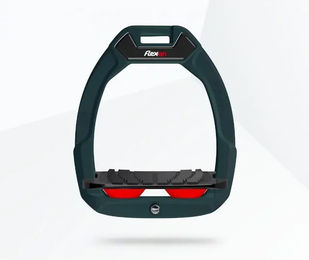 Flex-On Safe-On Sicherheitsreitsteigbügel mit neigendem Grip in Grün Schwarz Rot – Bild 1 von 1