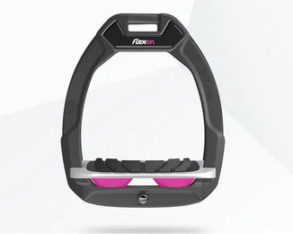 Flex-On Safe-On Sicherheitsreitsteigbügel mit Neigung und Grip in Anthrazit Grau Rosa – Bild 1 von 1