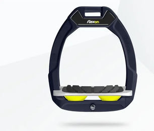 Flex-On Safe-On Sicherheitsreitsteigbügel mit Neigung und Grip in Bordeaux Schwarz Gelb – Bild 1 von 1