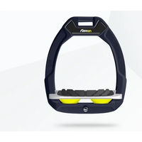 Produktbild von Flex-On Safe-On Sicherheitsreitsteigbügel mit Neigung und Grip in Bordeaux Schwarz Gelb