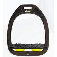 Produktbild von Flex-On Safe-On Sicherheitsreitsteigbügel mit Neigung und Grip in Braun Schwarz Gelb