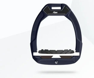 Flex-On Safe-On Sicherheitsreitsteigbügel mit Neigung und Grip in Rot Weiß Braun – Bild 1 von 1