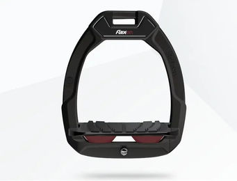 Flex-On Safe-On Sicherheitsreitsteigbügel mit Neigung und Grip in Schwarz/Bordeaux – Bild 1 von 1