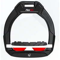 Produktbild von Flex-On Safe-On Sicherheitsreitsteigbügel mit Neigung und Grip in Schwarz Weiß Rot