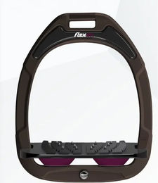 Flex-On Safe-On Sicherheitsreitsteigbügel mit Neigungsgriff Braun Schwarz Blaurot – Bild 1 von 1