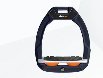 Flex-On Safe-On Sicherheitsreitsteigbügel mit Neigungsgriff in Marine Grau Orange – Bild 1 von 1
