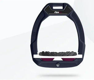 Flex-On Safe-On Sicherheitsreitsteigbügel mit Ultra Grip Neigung aus Aluminium in Weiß/Pflaume – Bild 1 von 1