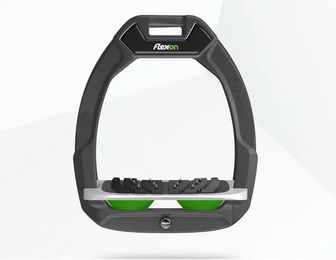 Flex-On Safe-On Sicherheitsreitsteigbügel mit Ultra Grip Neigung in Anthrazit Grau Grün – Bild 1 von 1