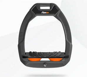 Flex-On Safe-On Sicherheitsreitsteigbügel mit Ultra Grip Neigung in Anthrazit Schwarz Orange – Bild 1 von 1
