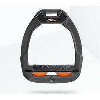 Produktbild von Flex-On Safe-On Sicherheitsreitsteigbügel mit Ultra Grip Neigung in Anthrazit Schwarz Orange
