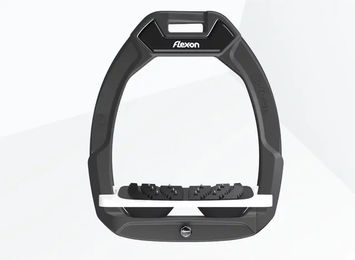 Flex-On Safe-On Sicherheitsreitsteigbügel mit Ultra Grip Neigung in Anthrazit Weiß Schwarz – Bild 1 von 1