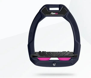 Flex-On Safe-On Sicherheitsreitsteigbügel mit Ultra Grip Neigung in Blau Schwarz Rosa – Bild 1 von 1
