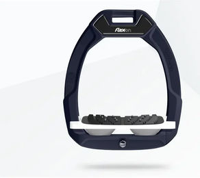 Flex-On Safe-On Sicherheitsreitsteigbügel mit Ultra Grip Neigung in Blau Weiß Grau – Bild 1 von 1