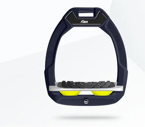 Flex-On Safe-On Sicherheitsreitsteigbügel mit Ultra Grip Neigung in Braun Grau Gelb – Bild 1 von 1