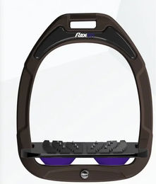 Flex-On Safe-On Sicherheitsreitsteigbügel mit Ultra Grip Neigung in Braun Schwarz Violett – Bild 1 von 1