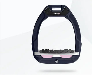 Flex-On Safe-On Sicherheitsreitsteigbügel mit Ultra Grip Neigung in Marine Grau Rosa – Bild 1 von 1