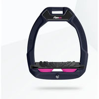 Produktbild von Flex-On Safe-On Sicherheitsreitsteigbügel mit Ultra Grip Technologie aus Aluminium in Schwarz/Rosa