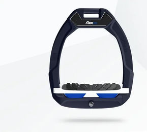 Flex-On Safe-On Sicherheitsreitsteigbügel neigbar mit Ultra Grip in Aluminium Weiß Blau – Bild 1 von 1