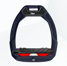 Flex-On Safe-On Sicherheitsreitsteigbügel Neigender Grip Grün Schwarz Rot – Bild 1 von 1