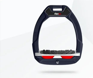 Flex-On Safe-On Sicherheitsreitsteigbügel Neigungs Ultra Grip Marine Grau Rot – Bild 1 von 1