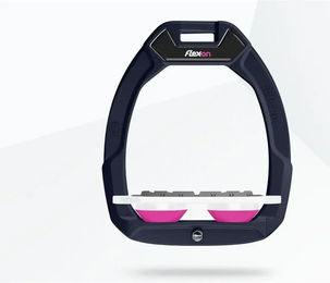 Flex-On Safe-On Sicherheitsreitsteigbügel Plat Grip aus Aluminium in Weiß/Rosa – Bild 1 von 1