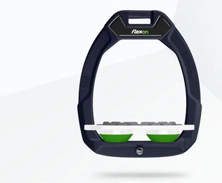 Flex-On Safe-On Sicherheitsreitsteigbügel Plat Grip Blau Weiß Grün – Bild 1 von 1
