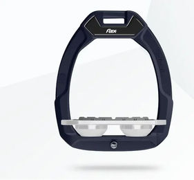 Flex-On Safe-On Sicherheitsreitsteigbügel Plat Grip Braun Grau Weiß – Bild 1 von 1