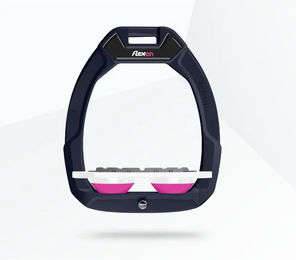 Flex-On Safe-On Sicherheitsreitsteigbügel Plat Grip für Pferde in Grün Weiß Rosa – Bild 1 von 1
