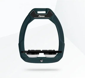 Flex-On Safe-On Sicherheitsreitsteigbügel Plat Grip Grün Schwarz Weiß – Bild 1 von 1
