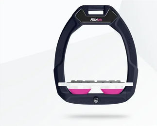 Flex-On Safe-On Sicherheitsreitsteigbügel Plat Grip Marine Weiß Rosa – Bild 1 von 1