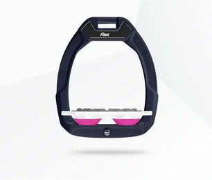 Flex-On Safe-On Sicherheitsreitsteigbügel Plat Grip Rot Weiß Rosa – Bild 1 von 1