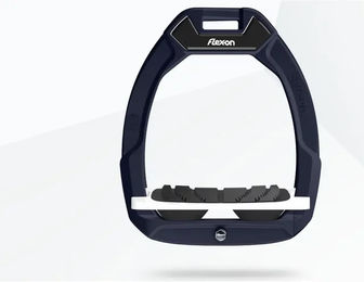 Flex-On Safe-On Sicherheitsreitsteigbügel Schräg aus Aluminium in Weiß/Schwarz – Bild 1 von 1