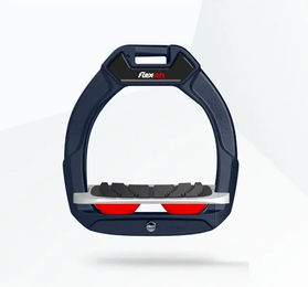 Flex-On Safe-On Sicherheitsreitsteigbügel Schräg für Kinder in Marine Grau Rot – Bild 1 von 1