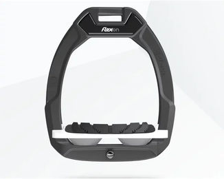 Flex-On Safe-On Sicherheitsreitsteigbügel schräg mit Grip in Anthrazit Weiß Grau – Bild 1 von 1