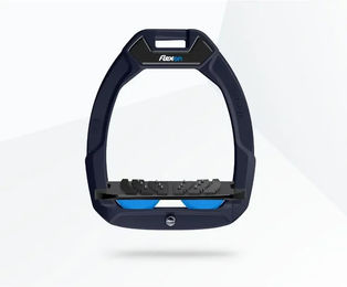 Flex-On Safe-On Sicherheitsreitsteigbügel schräg Ultra Grip für Pferde in Grün/Schwarz/Blau – Bild 1 von 1