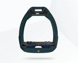 Flex-On Safe-On Sicherheitsreitsteigbügel schräg Ultra Grip in Grün Schwarz Blau – Bild 1 von 1