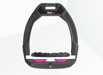 Flex-On Safe-On Sicherheitsreitsteigbügel Ultra Grip Anthrazit Weiß Rosa – Bild 1 von 1
