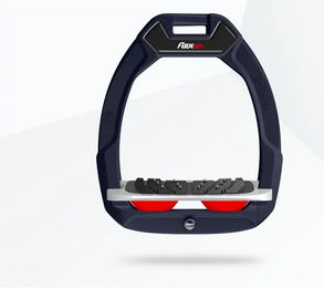 Flex-On Safe-On Sicherheitsreitsteigbügel Ultra Grip aus Aluminium in Grau/Rot – Bild 1 von 1