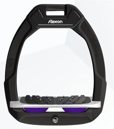Flex-On Safe-On Sicherheitsreitsteigbügel Ultra Grip Schwarz Grau Violett – Bild 1 von 1