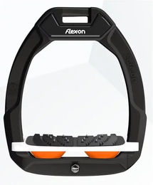 Flex-On Safe-On Sicherheitsreitsteigbügel Ultra Grip Schwarz Weiß Orange – Bild 1 von 1