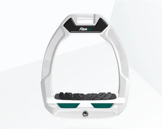 Flex-On Safe-On Sicherheitsreitsteigbügel Ultra Grip Weiß/Grün – Bild 1 von 1