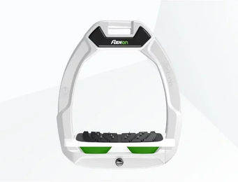 Flex-On Safe-On Sicherheitsreitsteigbügel Ultra Grip Weiß-Grün – Bild 1 von 1