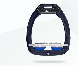 Flex-On Safe-On Sicherheitsreitsteigern Flach Ultra Grip Marine Grau Blau für Pferde – Bild 1 von 1