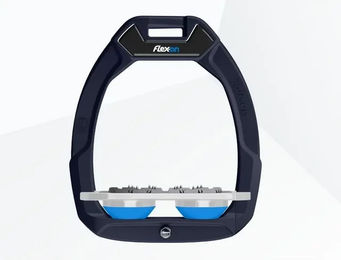 Flex-On Safe-On Sicherheitsreitsteigern Flach Ultra Grip Marine Grau Blau für Pferde – Bild 1 von 1