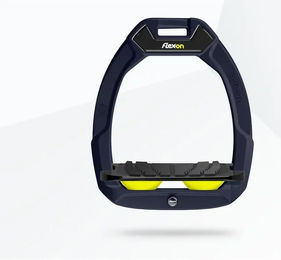 Flex-On Safe-On Sicherheitssättelsteigbügel aus Aluminium in Schwarz-Gelb mit Grip und Neigung – Bild 1 von 1